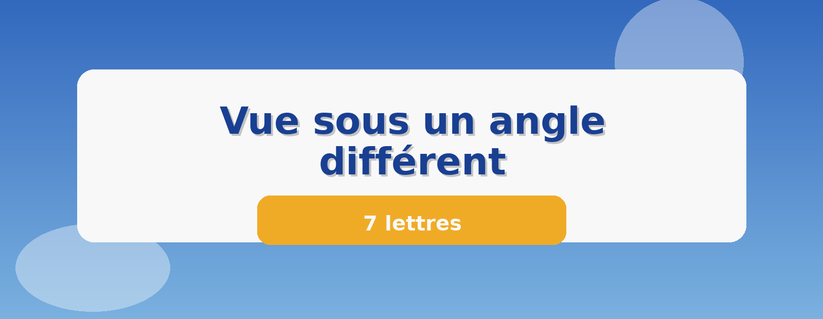 Vue sous un angle différent 7 lettres