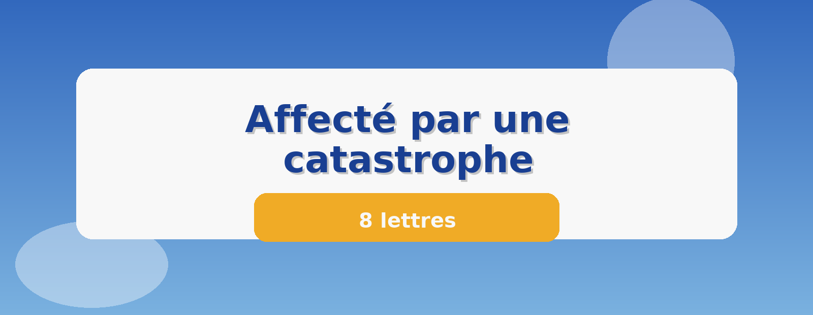 Affecté par une catastrophe 8 lettres