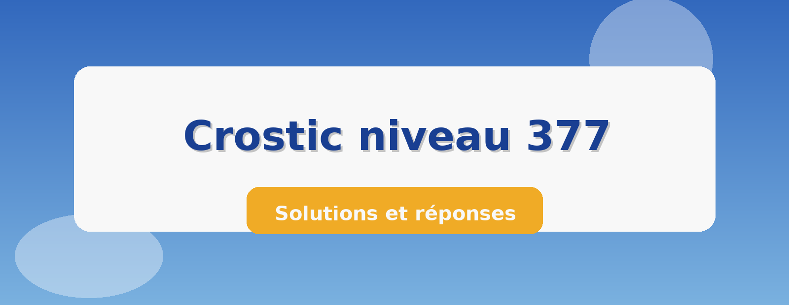 crostic solution niveau 377
