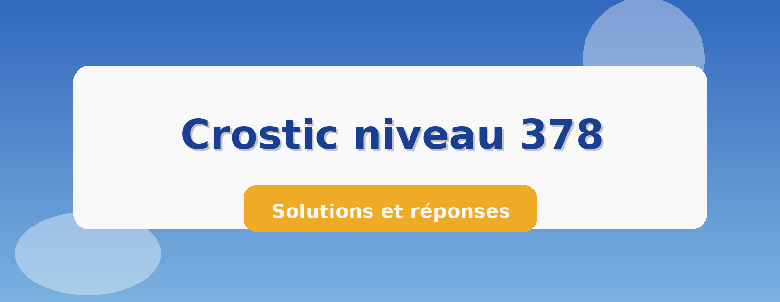 crostic solution niveau 378