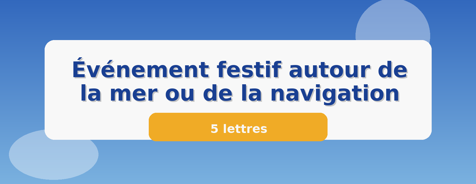 Événement festif autour de la mer ou de la navigation 5 lettres