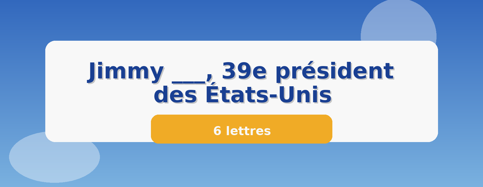 Jimmy ___, 39e président des États-Unis 6 lettres