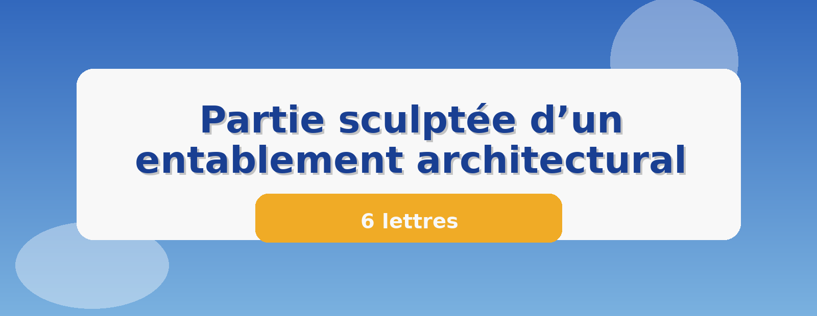 Partie sculptée d’un entablement architectural 6 lettres