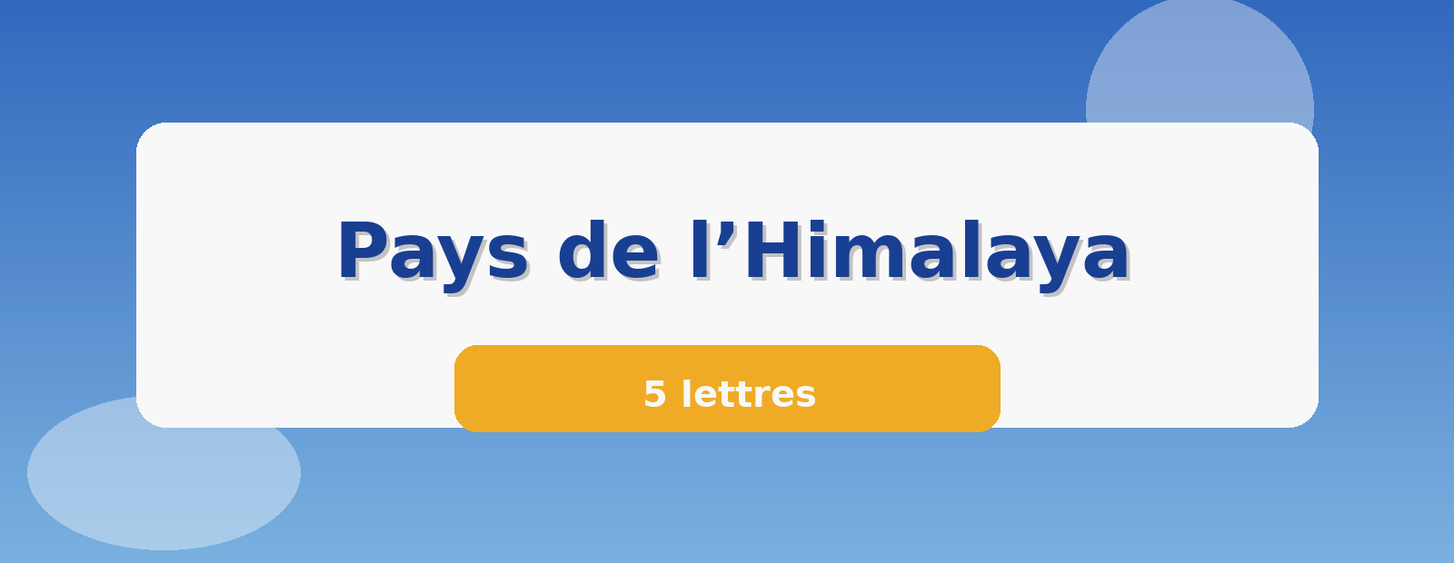 Pays de l’Himalaya 5 lettres