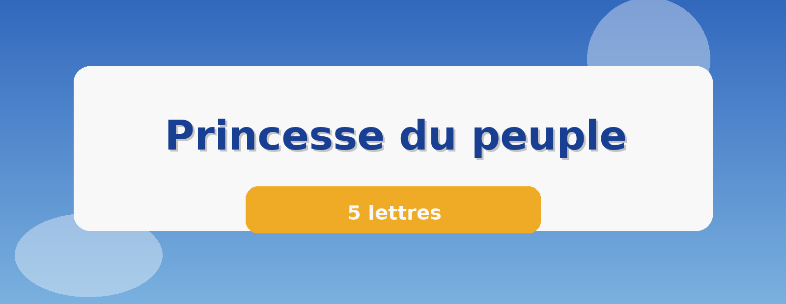 Princesse du peuple 5 lettres