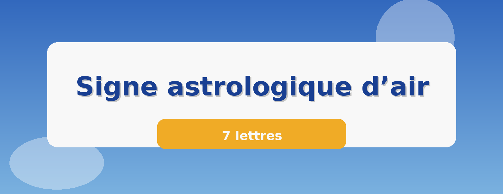 Signe astrologique d’air 7 lettres