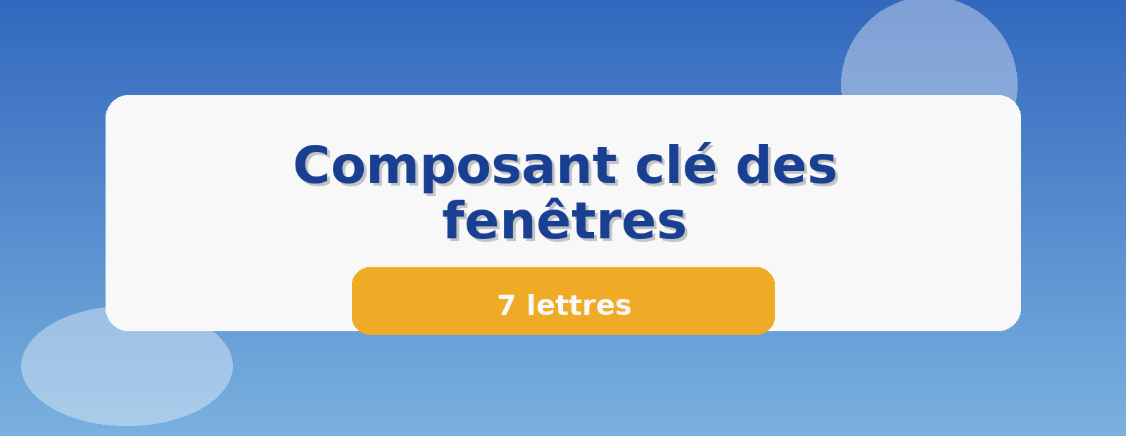 Composant clé des fenêtres 7 lettres