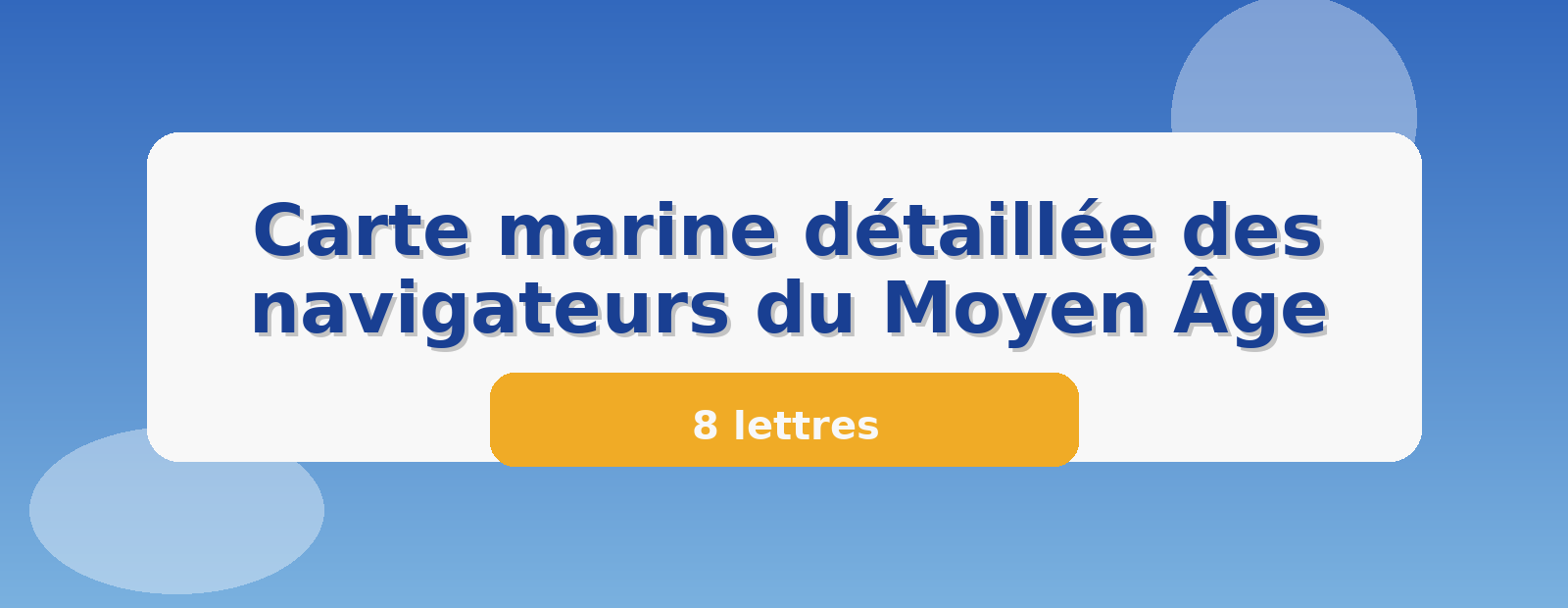 Carte marine détaillée des navigateurs du Moyen Âge 8 lettres