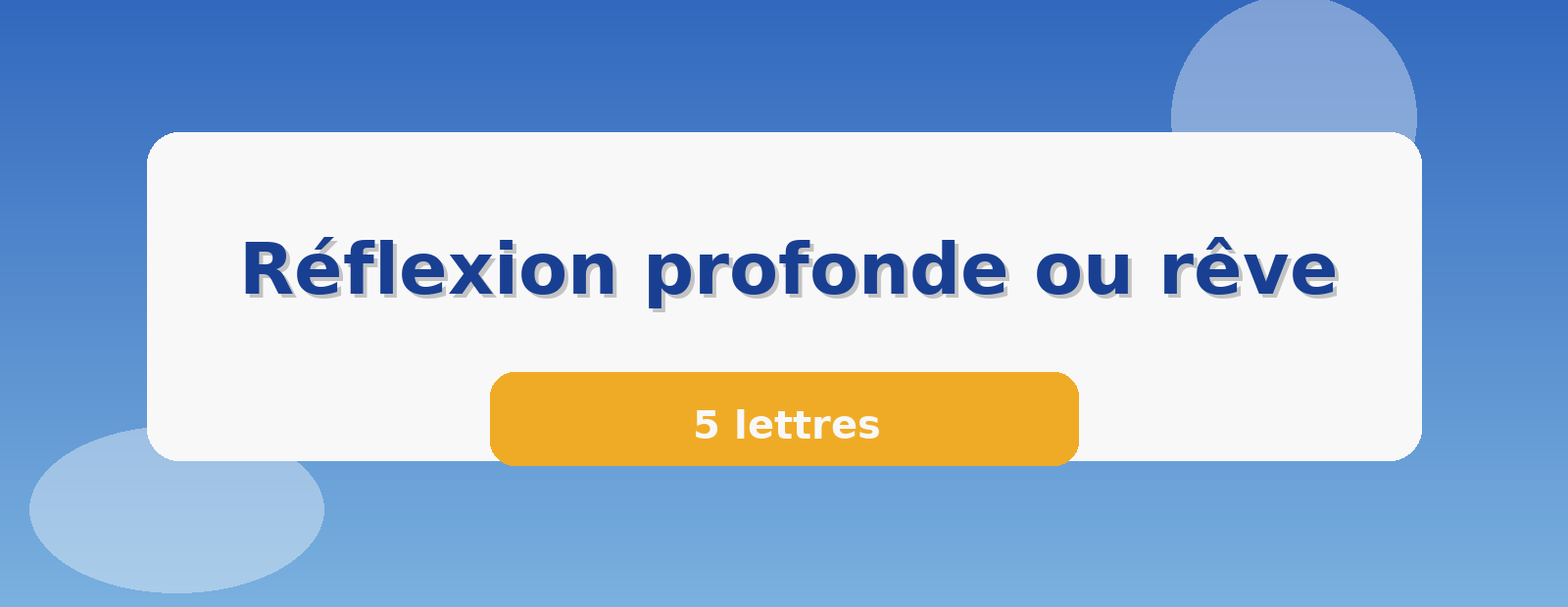 Réflexion profonde ou rêve 5 lettres