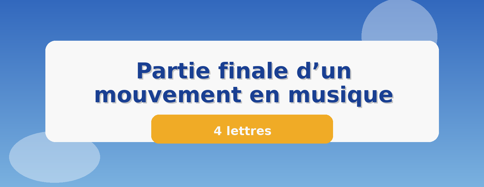 Partie finale d’un mouvement en musique 4 lettres