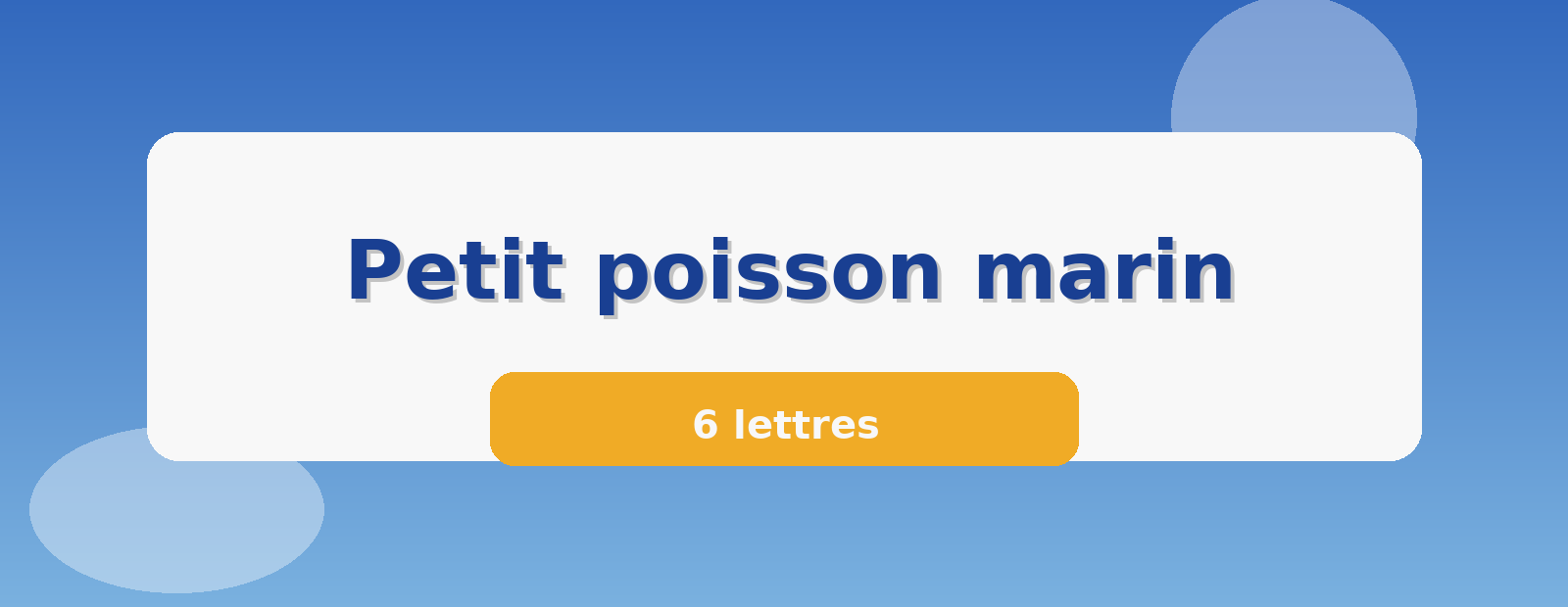 Petit poisson marin 6 lettres