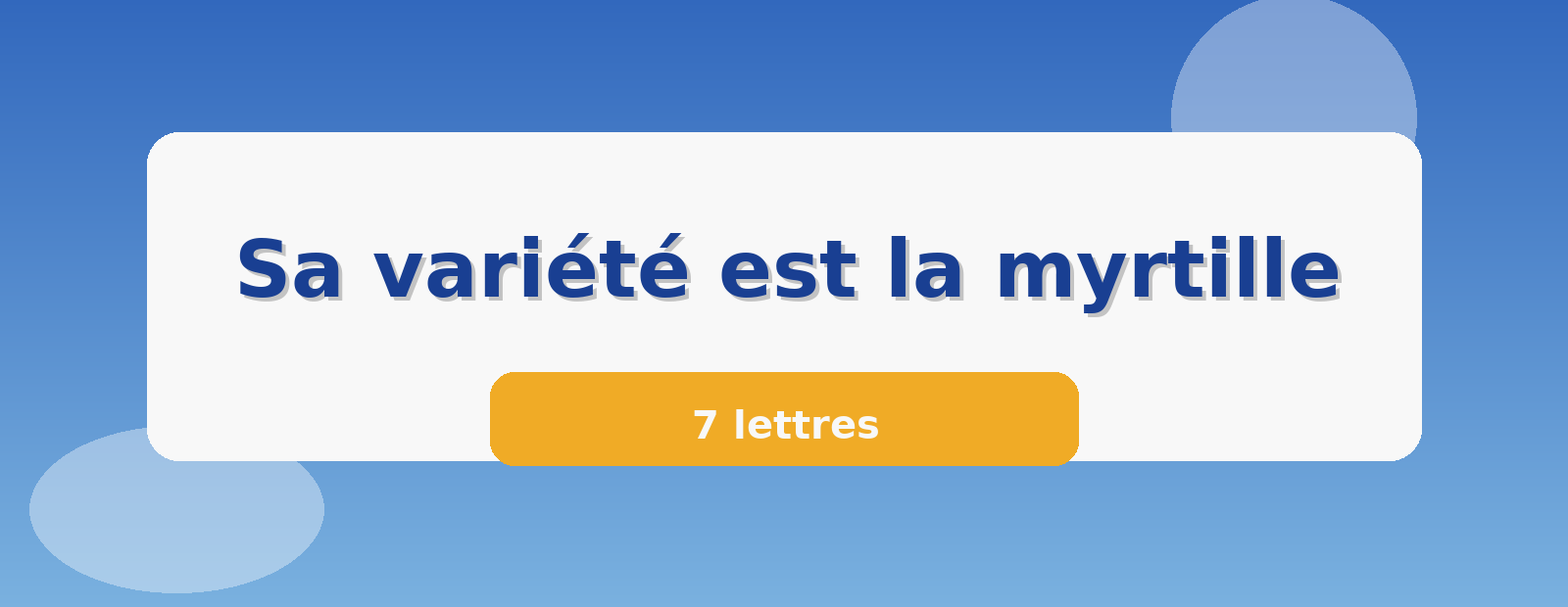 Sa variété est la myrtille 7 lettres