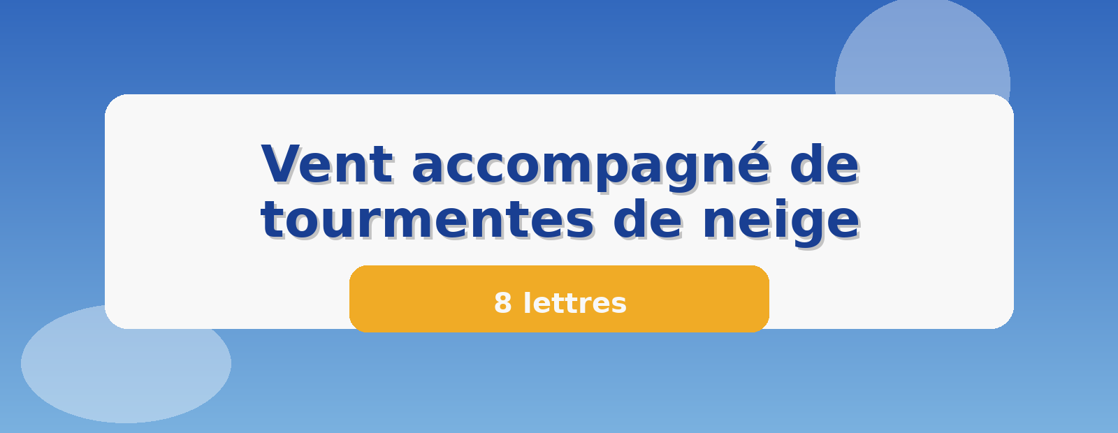 Vent accompagné de tourmentes de neige 8 lettres