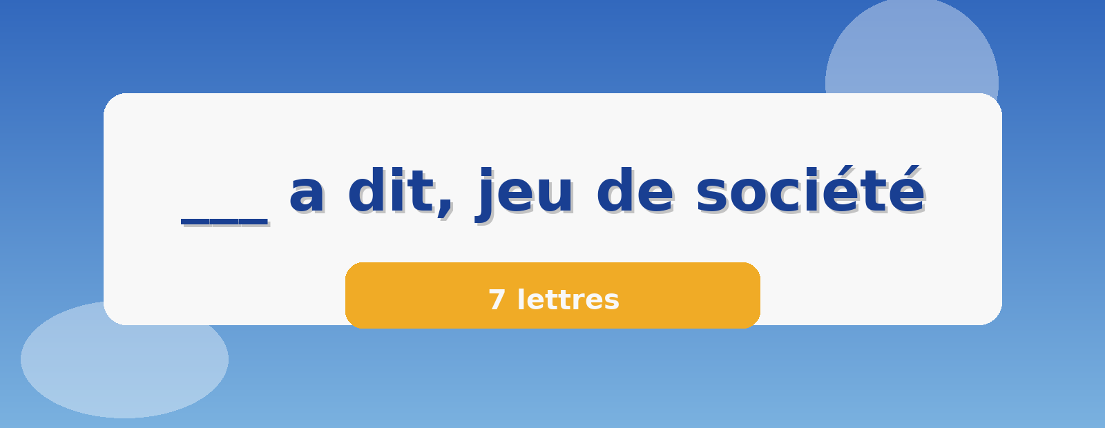 ___ a dit, jeu de société 7 lettres