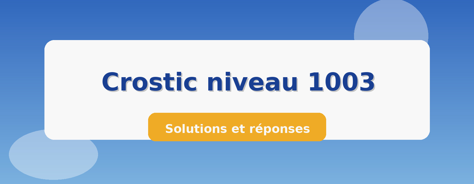 crostic solution niveau 1003
