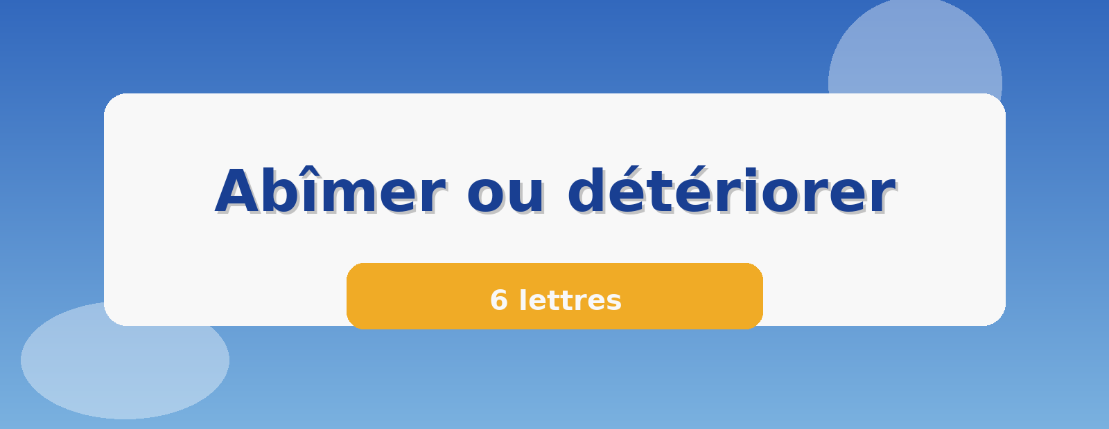 Abîmer ou détériorer 6 lettres