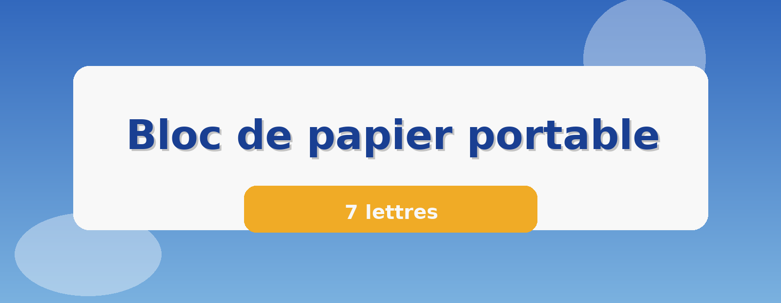 Bloc de papier portable 7 lettres
