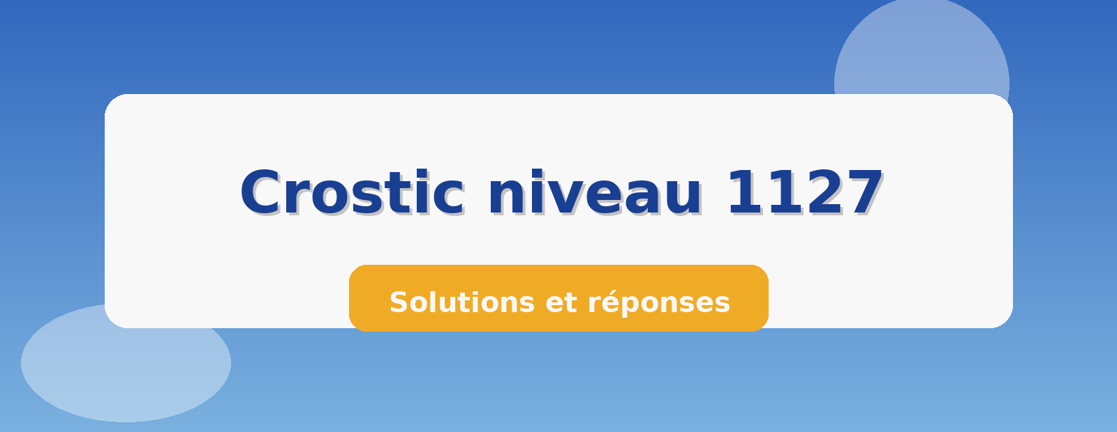 crostic solution niveau 1127