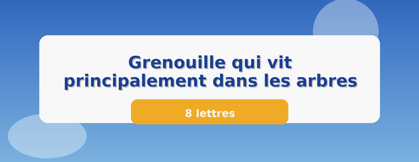 Grenouille qui vit principalement dans les arbres 8 lettres