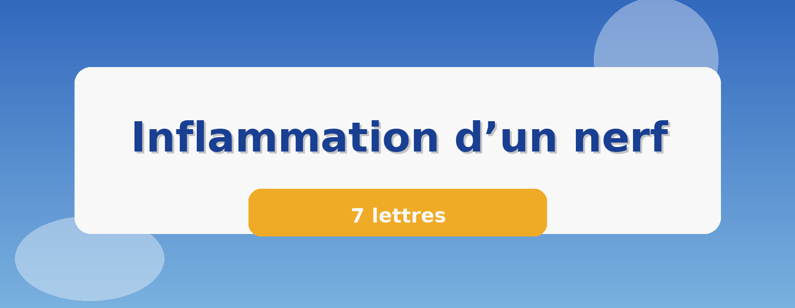 Inflammation d’un nerf 7 lettres