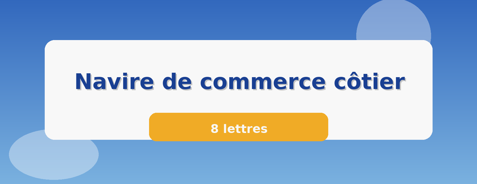 Navire de commerce côtier 8 lettres