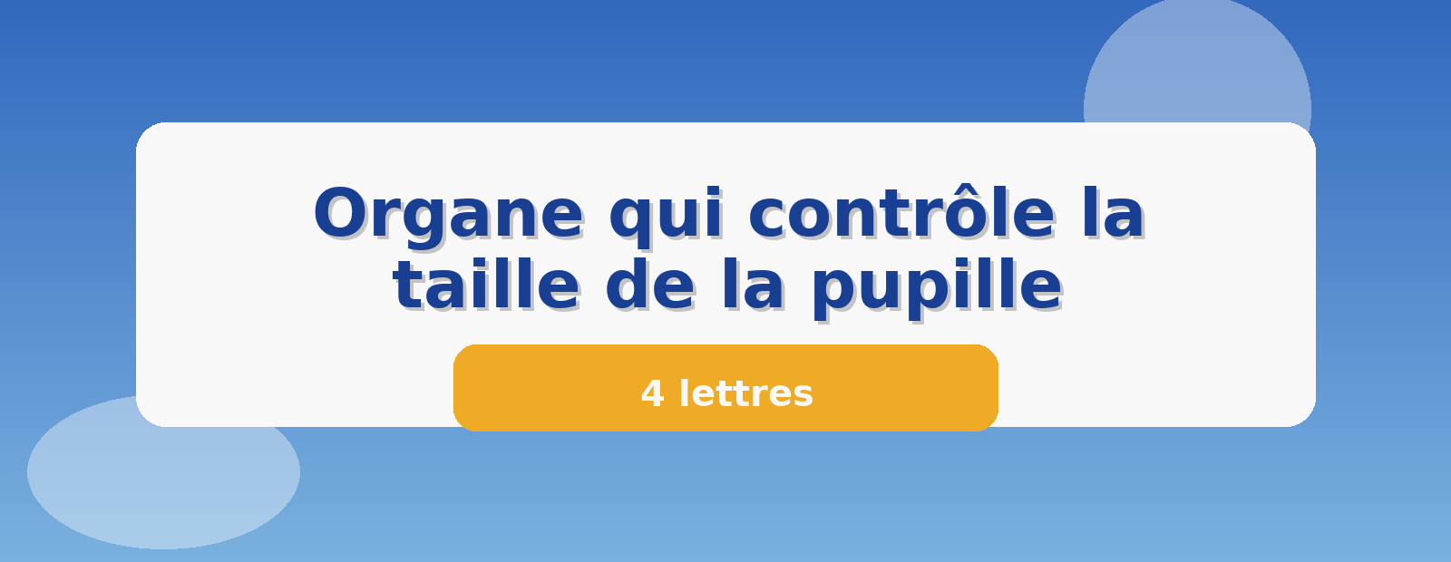Organe qui contrôle la taille de la pupille 4 lettres