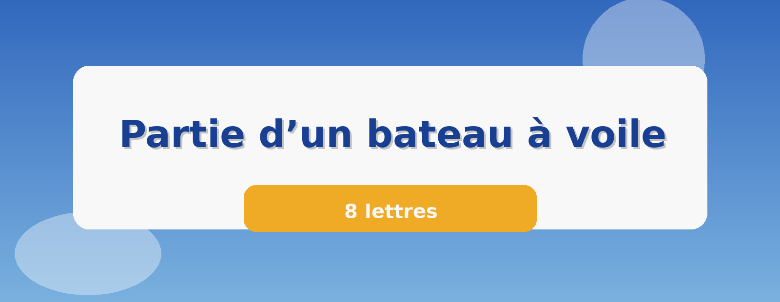 Partie d’un bateau à voile 8 lettres