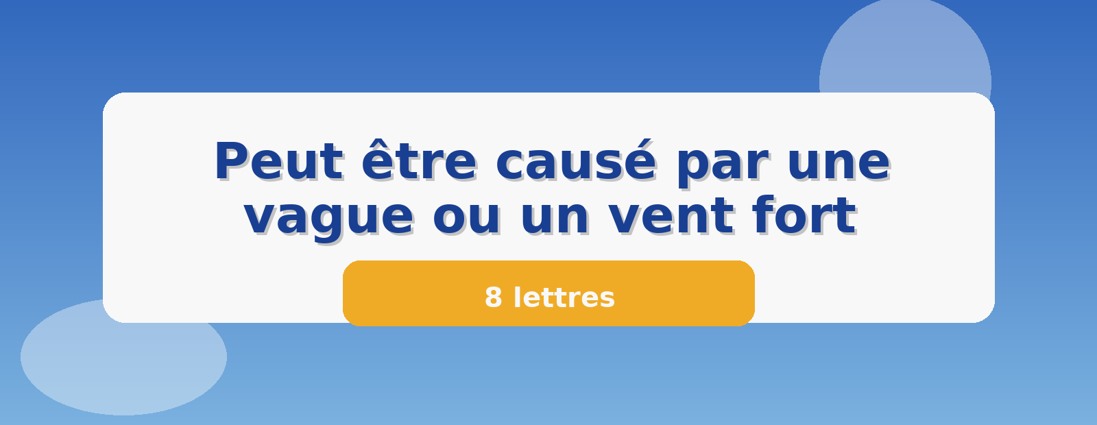 Peut être causé par une vague ou un vent fort 8 lettres