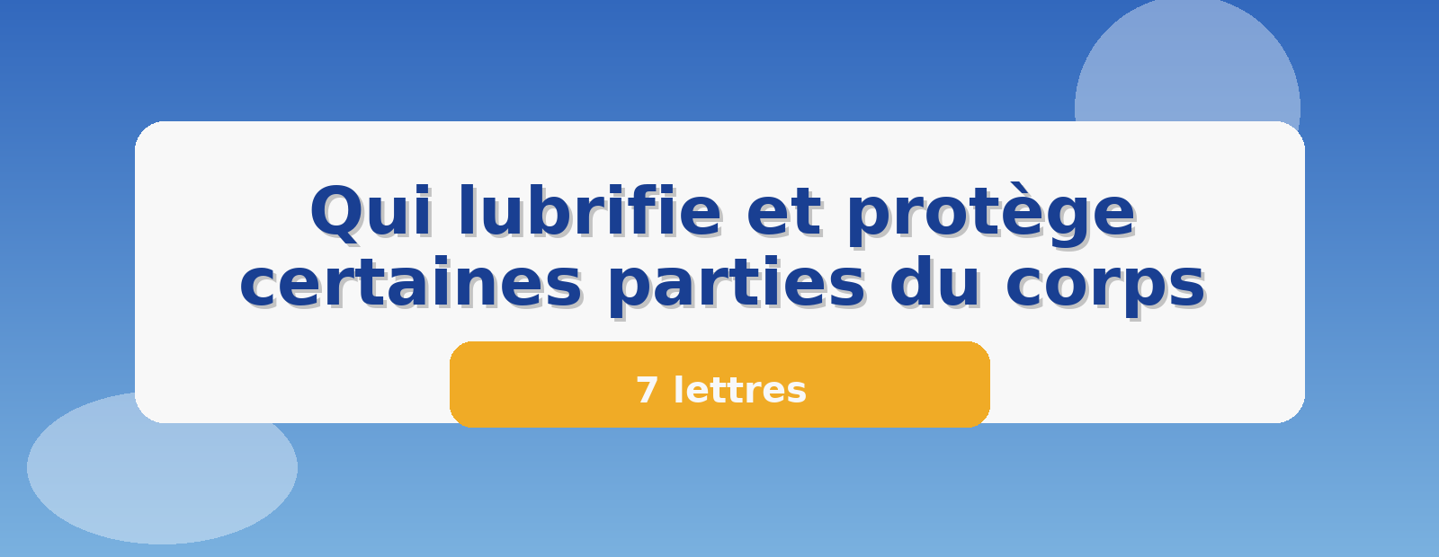 Qui lubrifie et protège certaines parties du corps 7 lettres