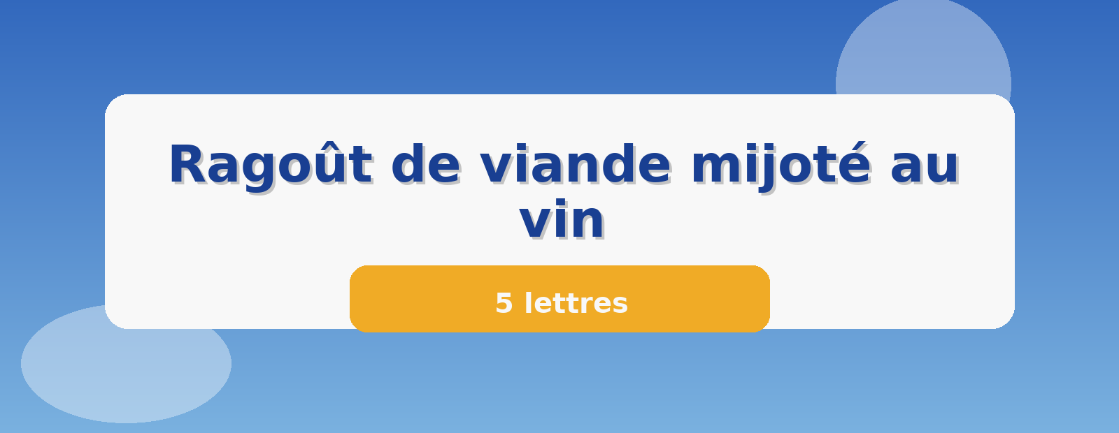 Ragoût de viande mijoté au vin 5 lettres