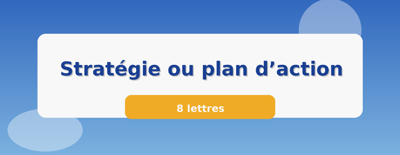 Stratégie ou plan d’action 8 lettres