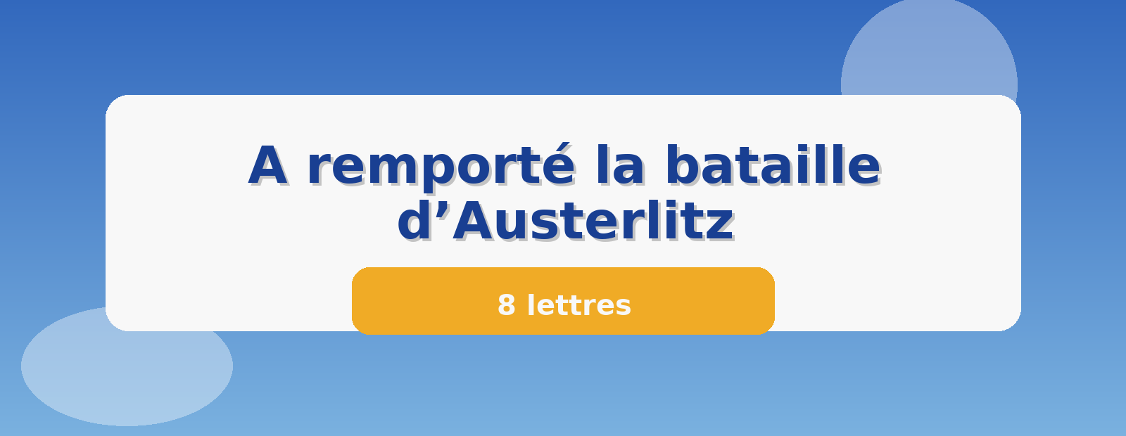 A remporté la bataille d’Austerlitz 8 lettres