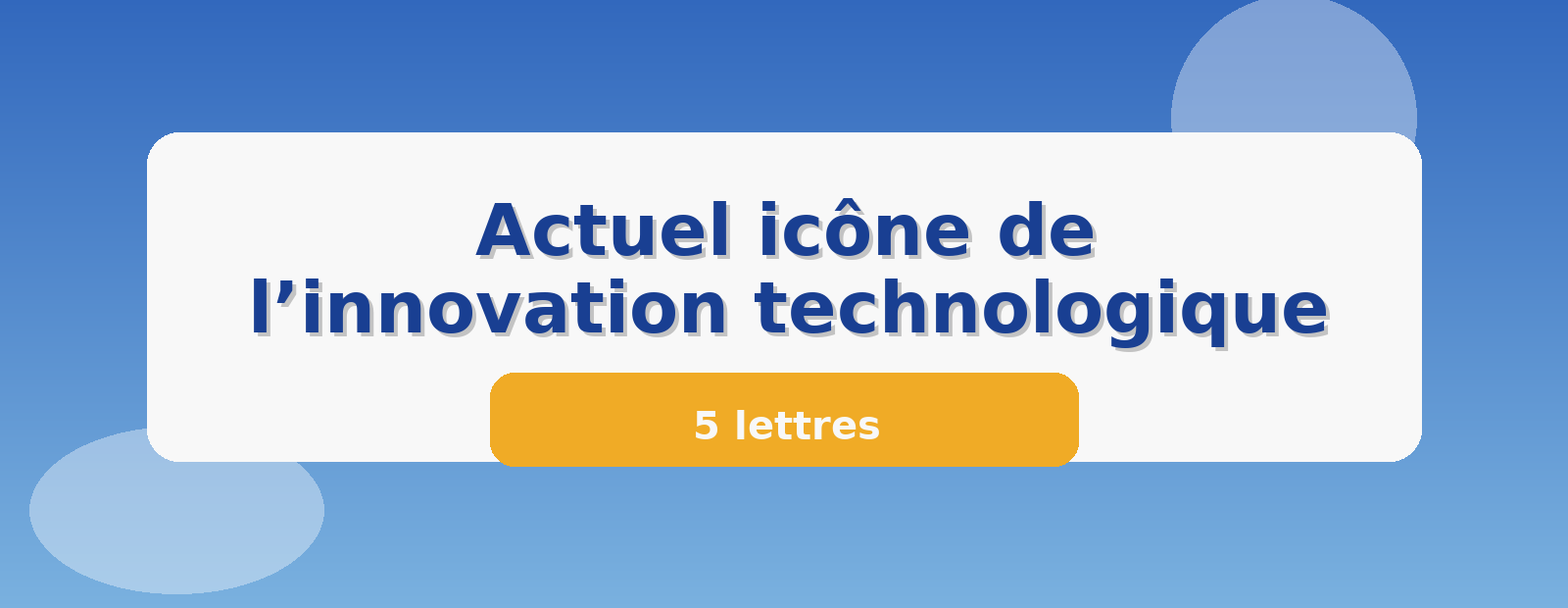 Actuel icône de l’innovation technologique 5 lettres