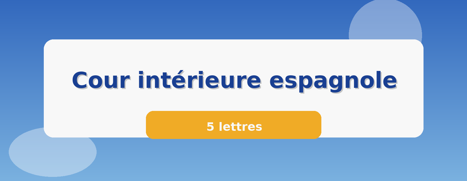 Cour intérieure espagnole 5 lettres