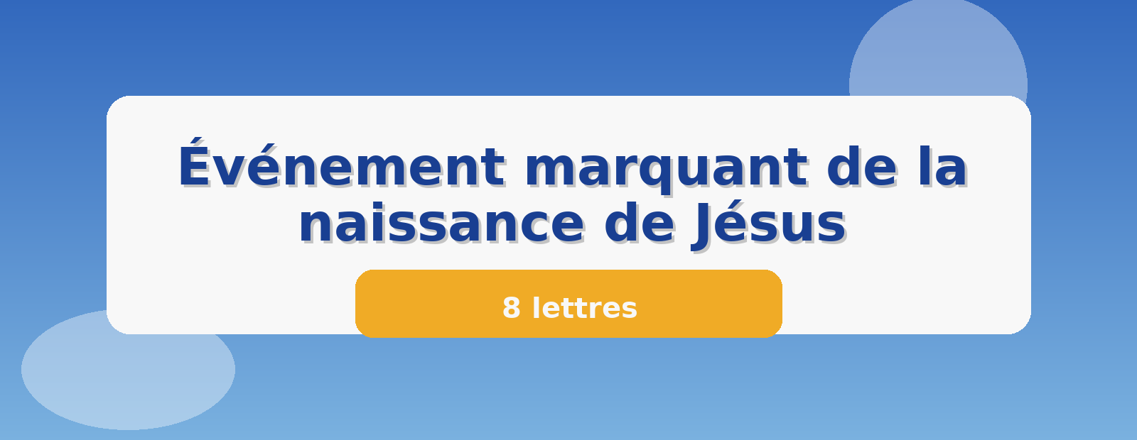Événement marquant de la naissance de Jésus 8 lettres