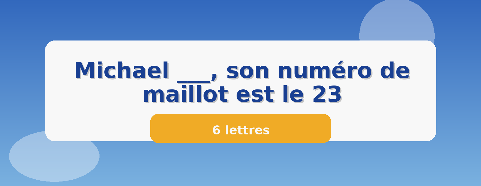 Michael ___, son numéro de maillot est le 23 6 lettres