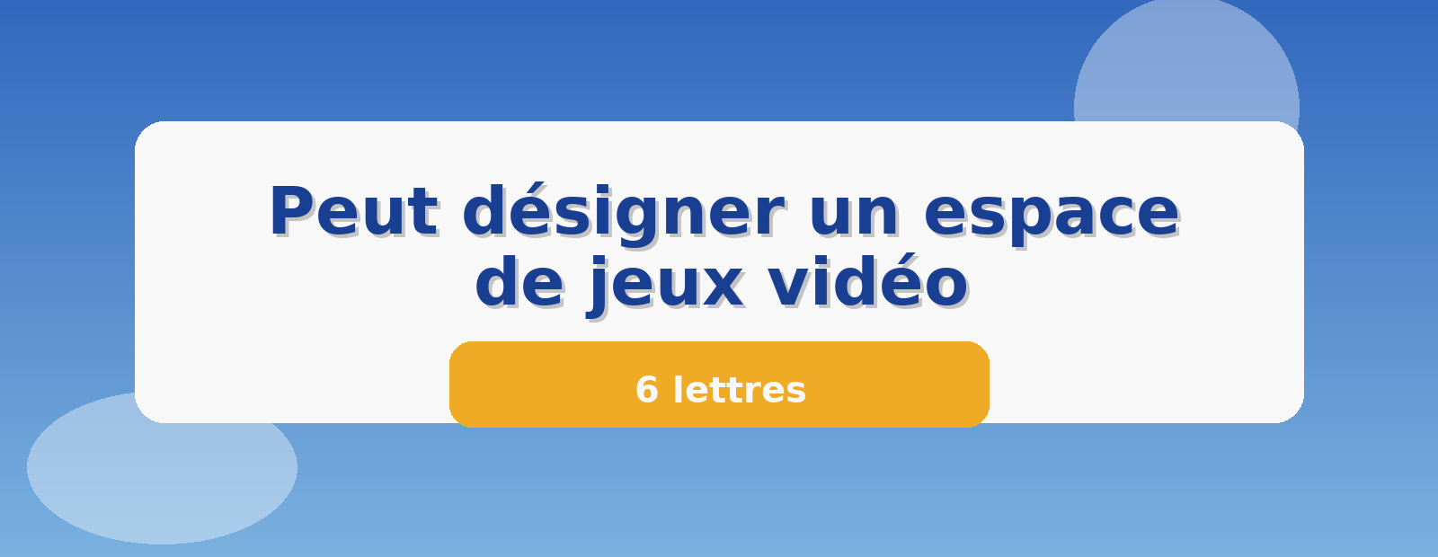 Peut désigner un espace de jeux vidéo 6 lettres
