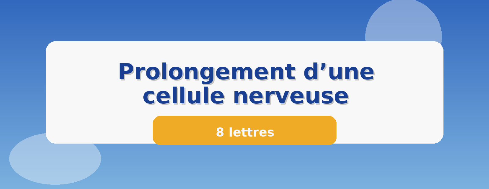 Prolongement d’une cellule nerveuse 8 lettres