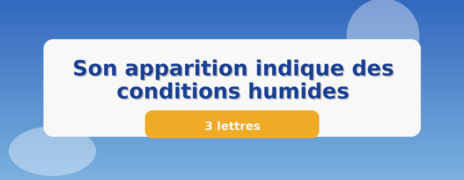 Son apparition indique des conditions humides 3 lettres