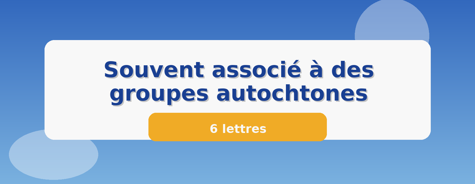 Souvent associé à des groupes autochtones 6 lettres