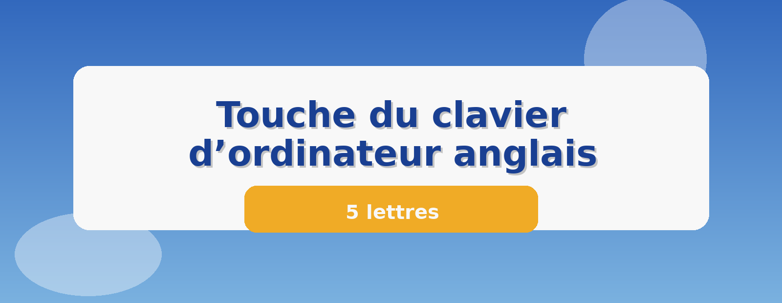 Touche du clavier d’ordinateur anglais 5 lettres