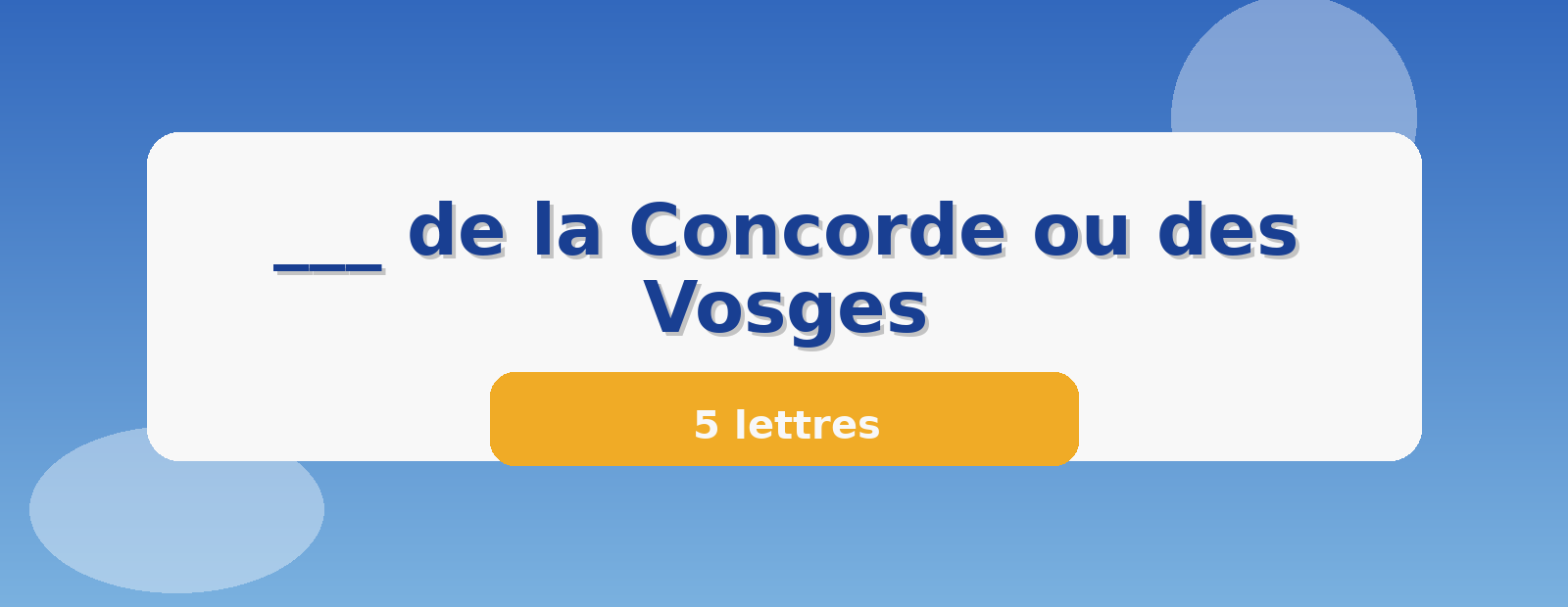 ___ de la Concorde ou des Vosges 5 lettres